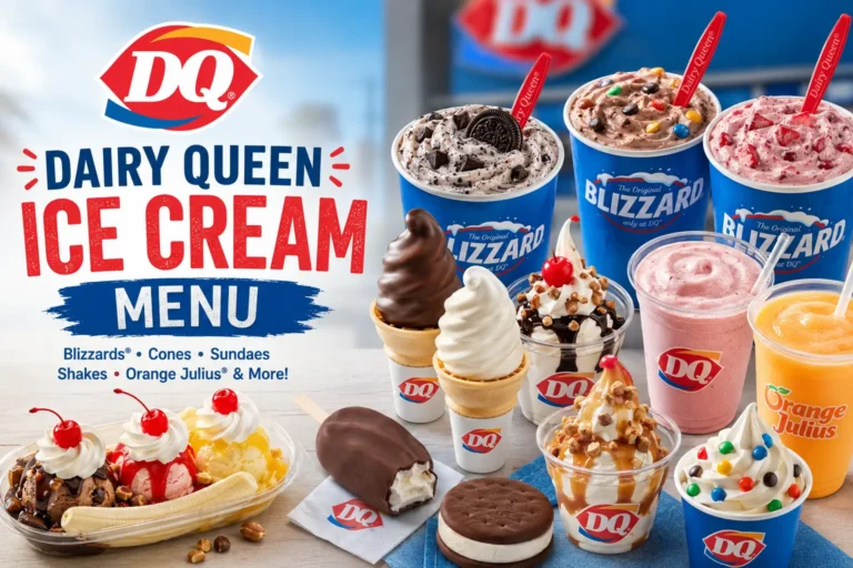 Dairy Queen Ice Cream Menu