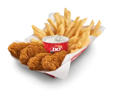 FlameThrower Chicken Strip Basket with Soft Serve Dipping Sauce
